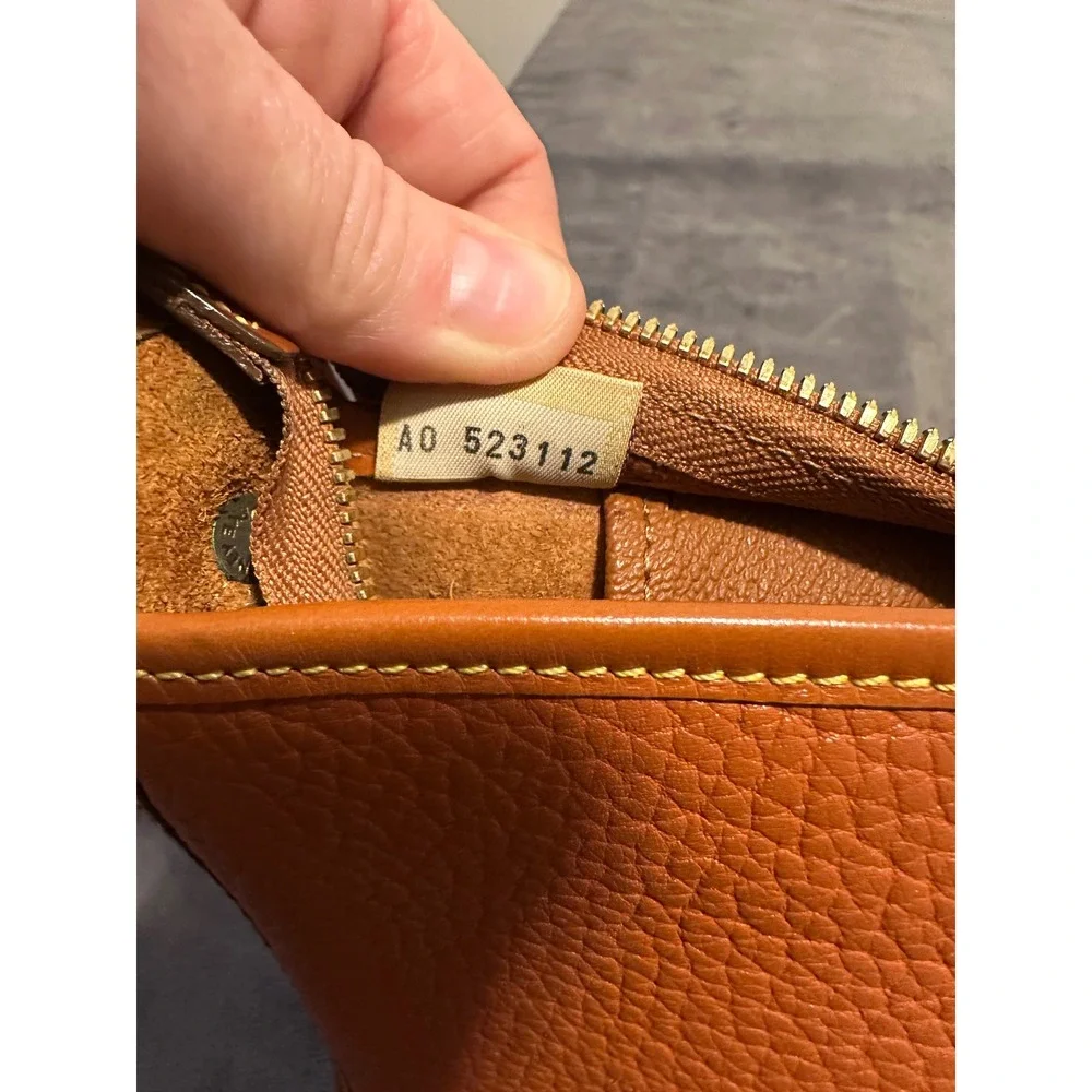 Dooney & Bourke All Weather Leather Crossbody Bag Orange Pebbled Duck Fob Vtg.